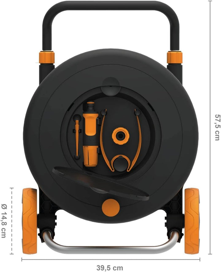 Fiskars Waterwheel M, All-Inclusive-Bewässerungs-Set, 21,5 m Gesamtreichweite, Gartenschlauch in Uni