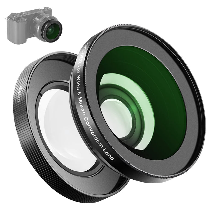 NEEWER 40.5mm HD Weitwinkelobjektiv kompatibel mit Sony ZV-1F ZV-E10 A5000 A6000 2 in 1 18mm Weitwin