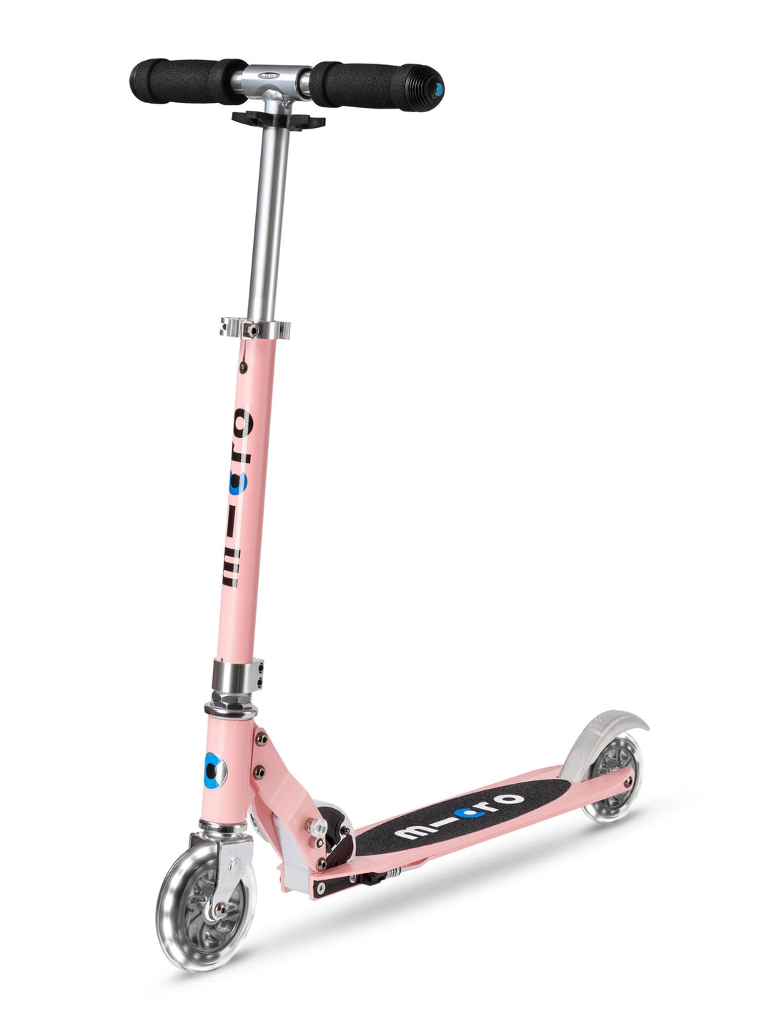 Micro Mobility Sprite LED Cityroller aus Aluminium in der Farbe Neon Rose Lenkerhöhe verstellbar, SA