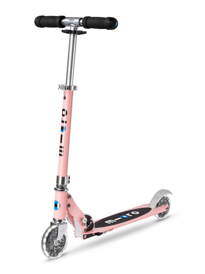 Micro Mobility Sprite LED Cityroller aus Aluminium in der Farbe Neon Rose Lenkerhöhe verstellbar, SA