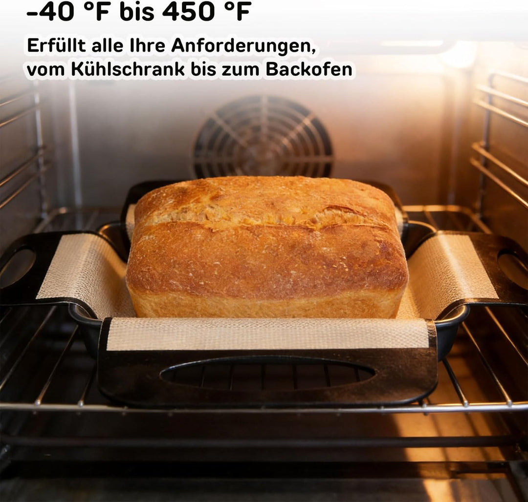 2er-Pack Brotbackform und 2er-Pack Backförmchen: Antihaft-Brotbackform 27,5 x 15 x 6 cm und Backförm
