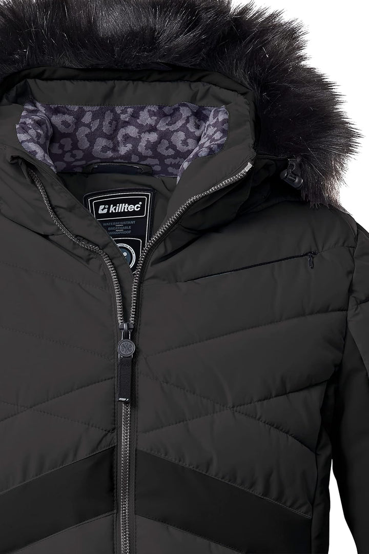 Killtec Damen Ksw 210 Wmn Ski Qltd Jckt Skijacke/Jacke in Daunenoptik mit abzippbarer Kapuze und Sch