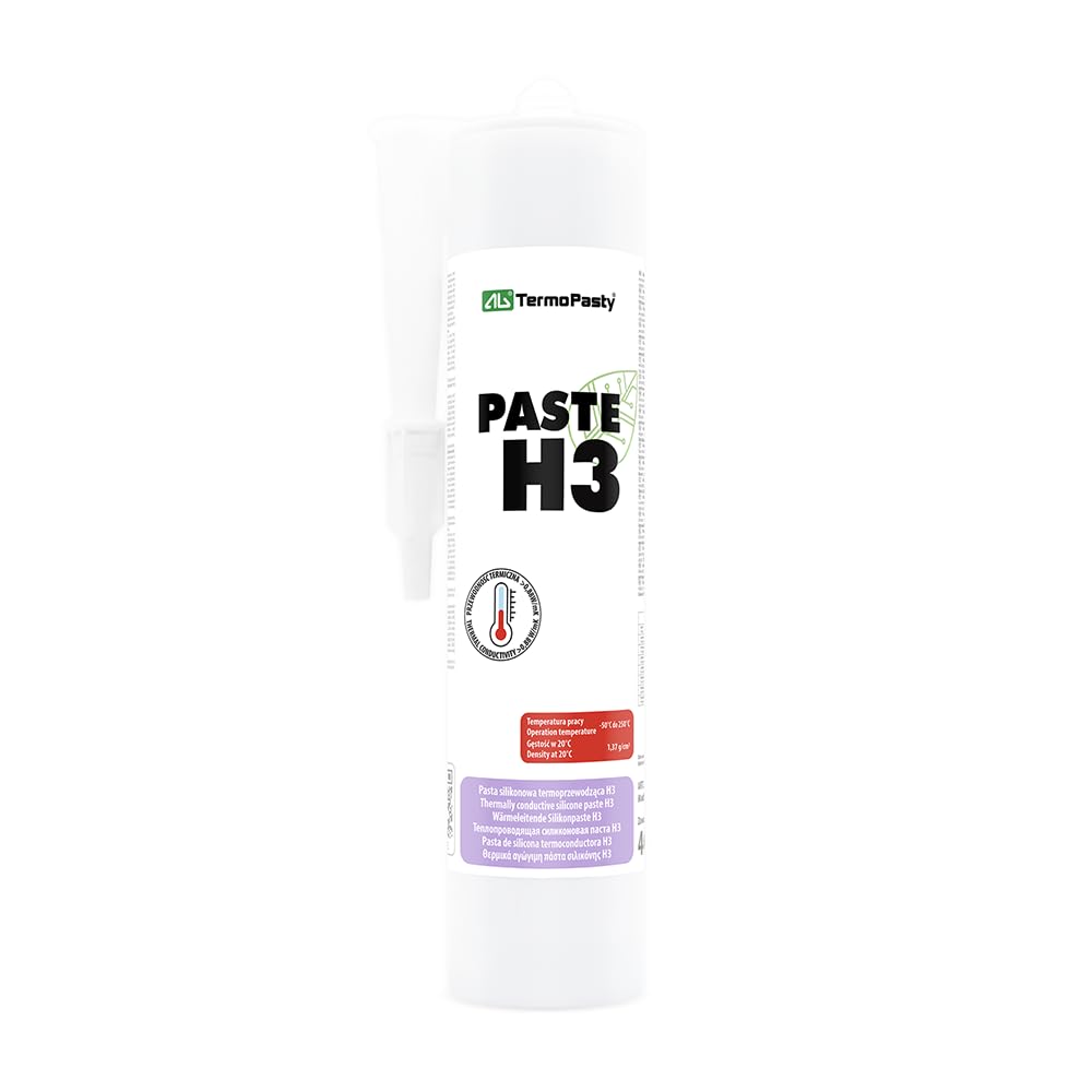 Thermisch leitfähige Paste H3 – Wärmeleitpaste 0,88 W/mK, hohe Effizienz, reduzierte Dichte 1,37 g/c