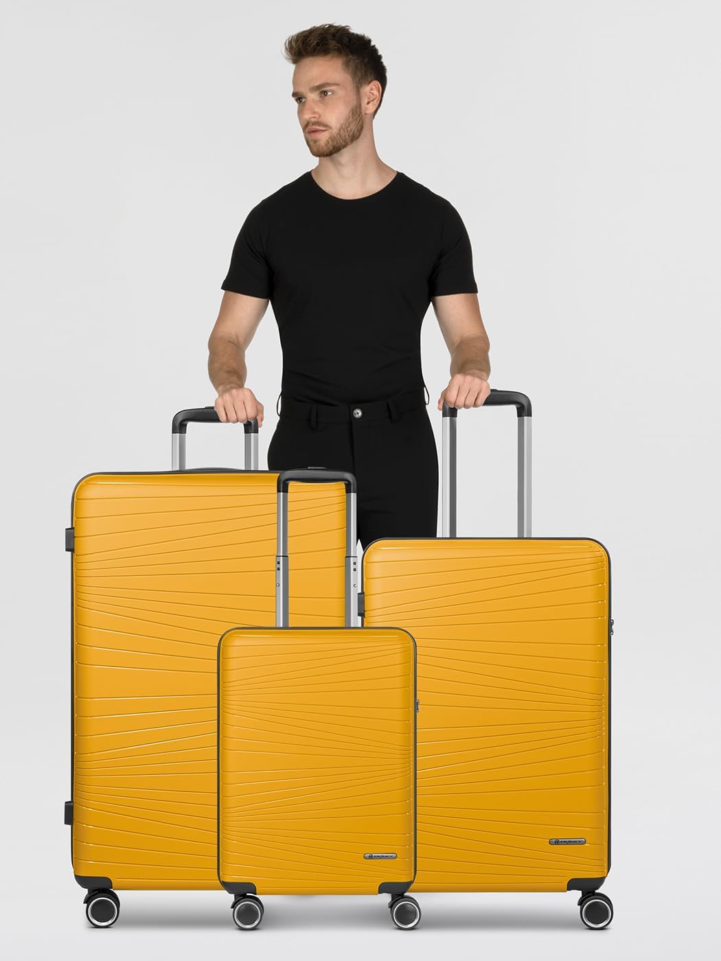 Franky Dallas 3.0 Hartschalen-Trolley mit 4 Rollen Koffer Set 3 Teilig | Ausgestattet mit TSA-Schlos