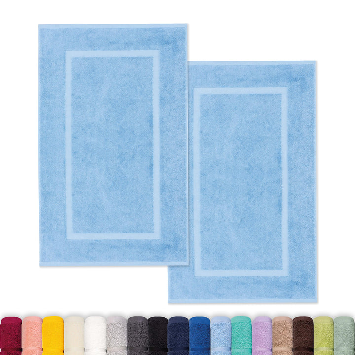 Lavea 2er Set Badematte 50x80cm, Frottierserie Elena, Delphinblau 2 x 50 x 80 cm Delphinblau, 2 x 50