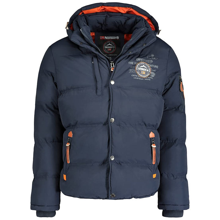 Geographical Norway Herren Winterjacke mit Kapuze Full Zip gefüttert Wind- und Kälteabweisend schnel