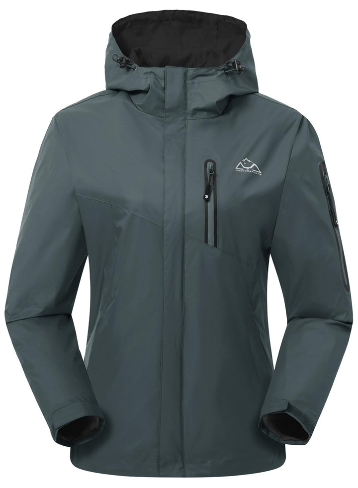 YSENTO Damen Regenjacke Wasserdicht Atmungsaktiv Outdoorjacke Leichte Übergangsjacke Windbreaker mit
