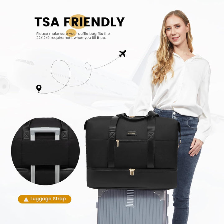 LOVEVOOK Reisetasche Damen Weekender Bag Gross Handgepäck Tasche Sporttasche Kliniktasche Geburt Tra