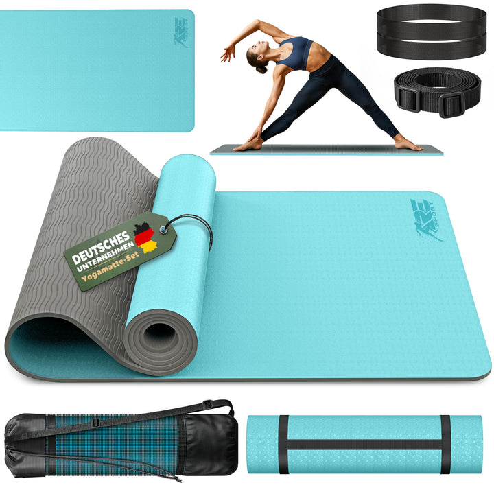 Yogamatte Phthalatfrei | Gymnastikmatte rutschfest | Fitnessmatte schadstofffrei | Trainingsmatte mi