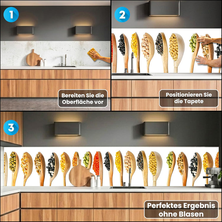 DIMEX Küchenrückwand Folie selbstklebend LÖFFEL | Klebefolie - Dekofolie - Spritzschutz für Küche |