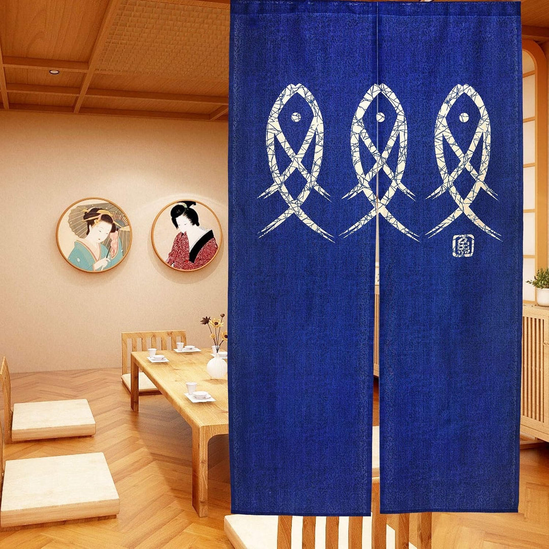 Japanischen Stil Doorway Vorhänge Fisch Gedruckt Zimmer Tür Vorhänge Tuch Raumteiler Tür Jalousie fü