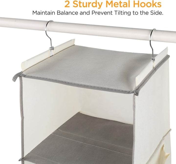 Cozary Hängeorganizer Kleiderschrank Organizer mit 5 Fächern, Faltbar Schrank Organizer Kleiderschra