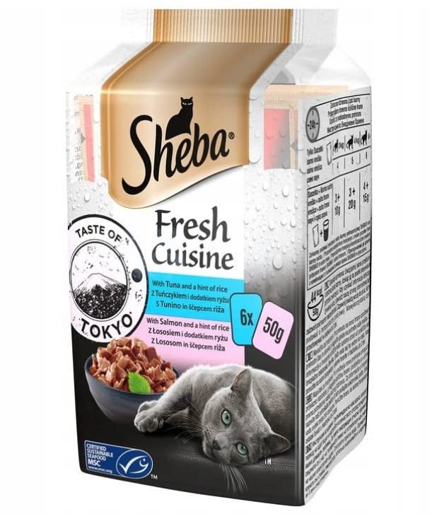 Sheba Fresh Cuisine Taste of Tokyo - Hochwertiges Katzen Nassfutter - Thunfisch und Lachs (MSC) - Im