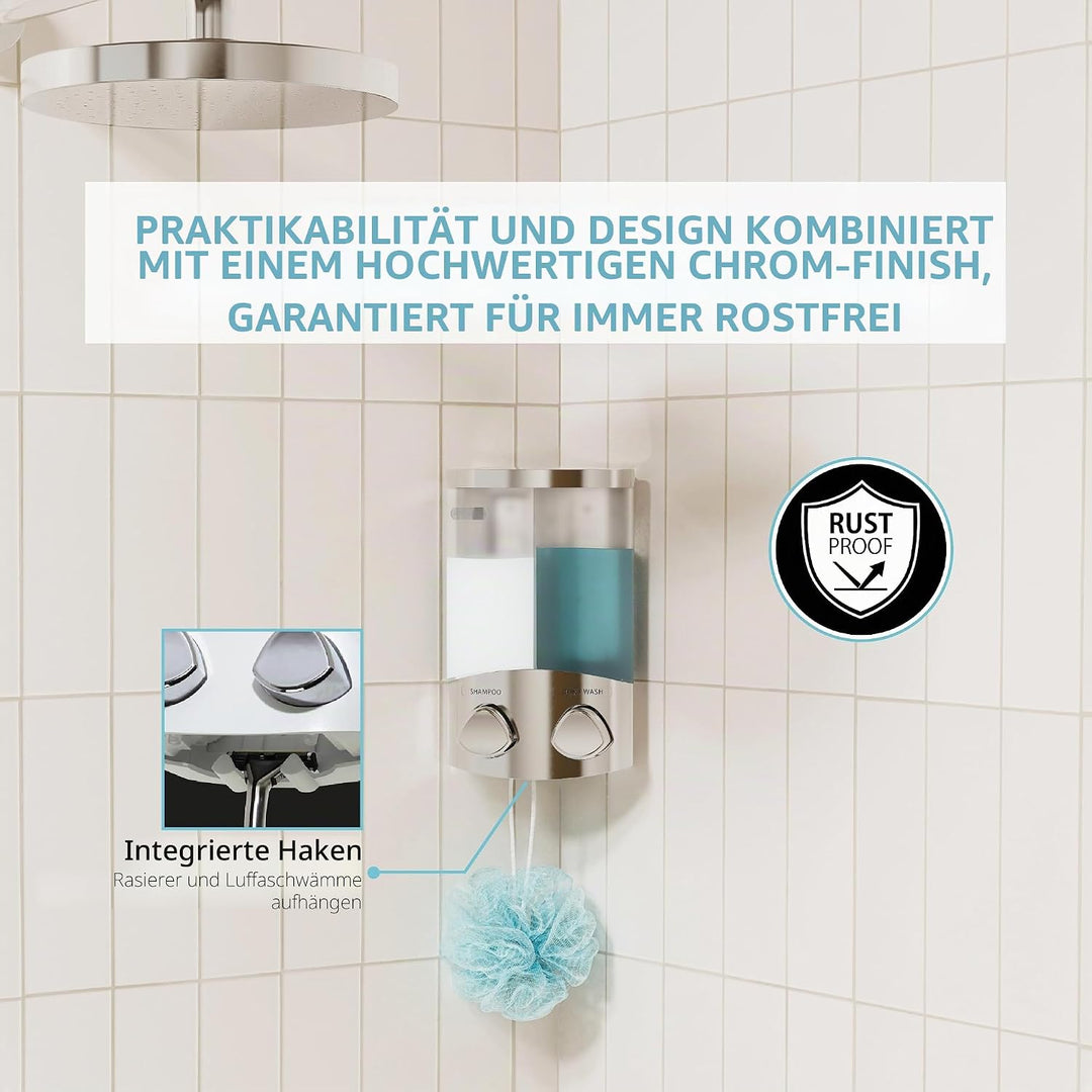 Better Living Products Seifen-, Duschgel- und Shampoo-Spender, in Chrom-Finish, ABS-Kunststoff, Chro