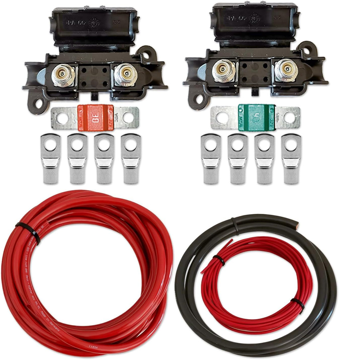 Zweitbatterieset | Votronic VCC 1212-30 Ladebooster | 12V 30A | 6m 10mm² Kabel | Batteriehalter VW T