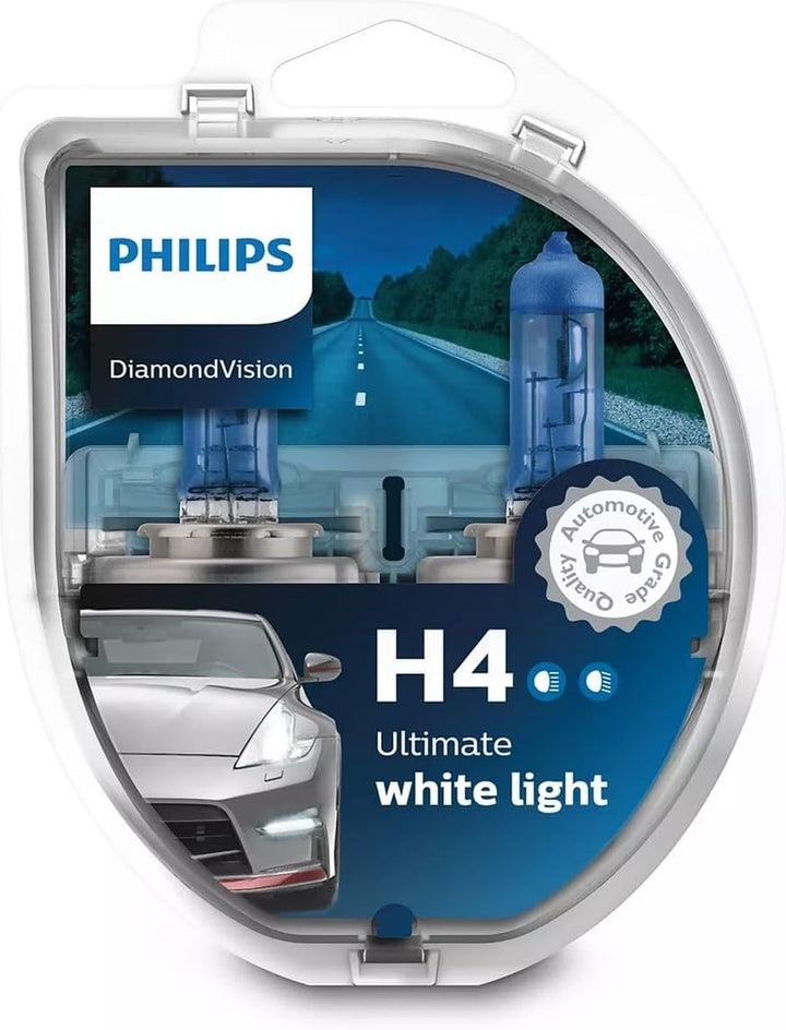 Philips Diamond Vision 5000K H4 Auto-Scheinwerfer-Birnen (Twin Pack von Birnen)