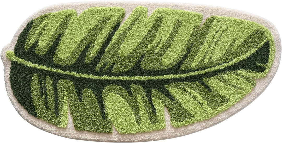 DEXI Badezimmerteppich 50 x 100 cm, Badematte rutschfest Absorbierende mit Monstera Pflanzenmuster,