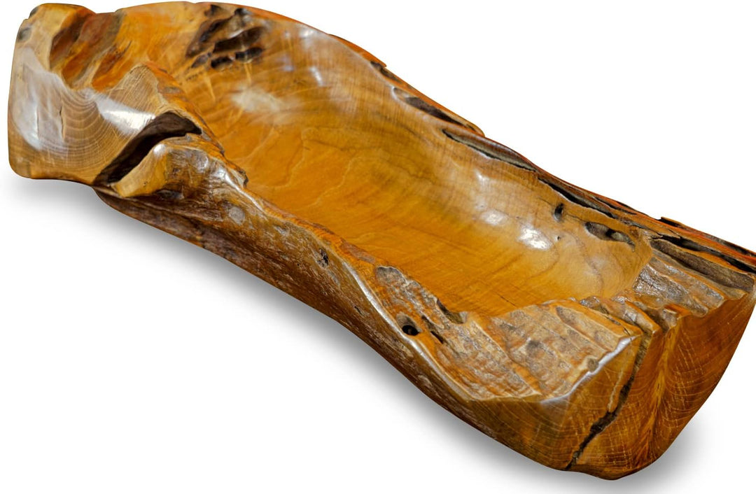 Kinaree Deko Schale Wurzelholz - Schale Teak Massivholz - 55-65cm Obst Schale
