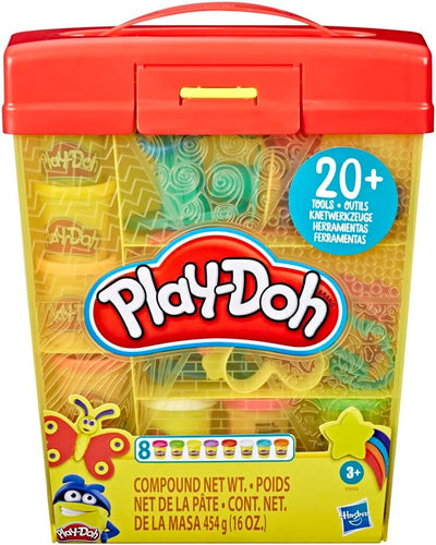 Play-Doh Grosses Knetset mit Aufbewahrungsbox für Kinder ab 3 Jahren mit 8 Farben und über 20 Knetwe