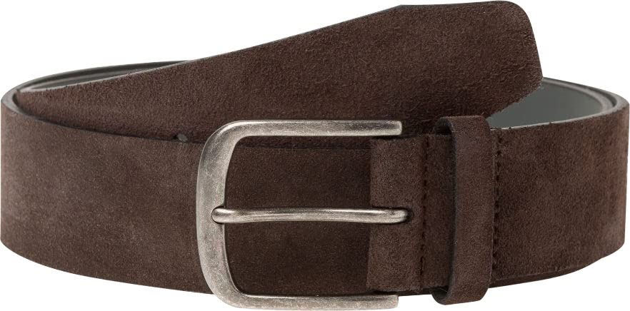BRAX Herren Haka Suede Belt Gürtel 90 Braun (Dark Brown 52), 90 Braun (Dark Brown 52)