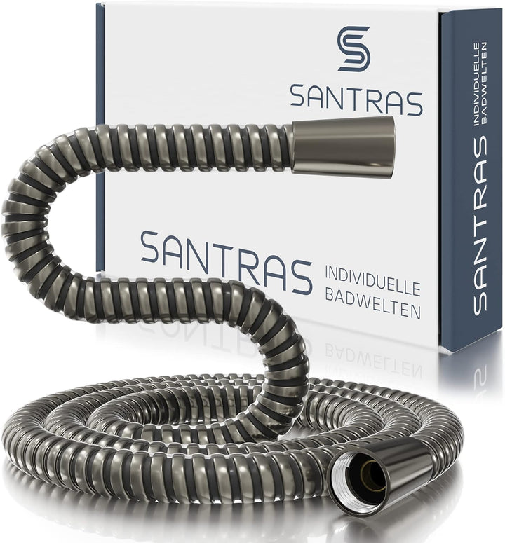 SANTRAS® Duschschlauch PREMIUM Aranja 2,00 m mit Durchflussbegrenzer – Besonders flexibler Brausesch