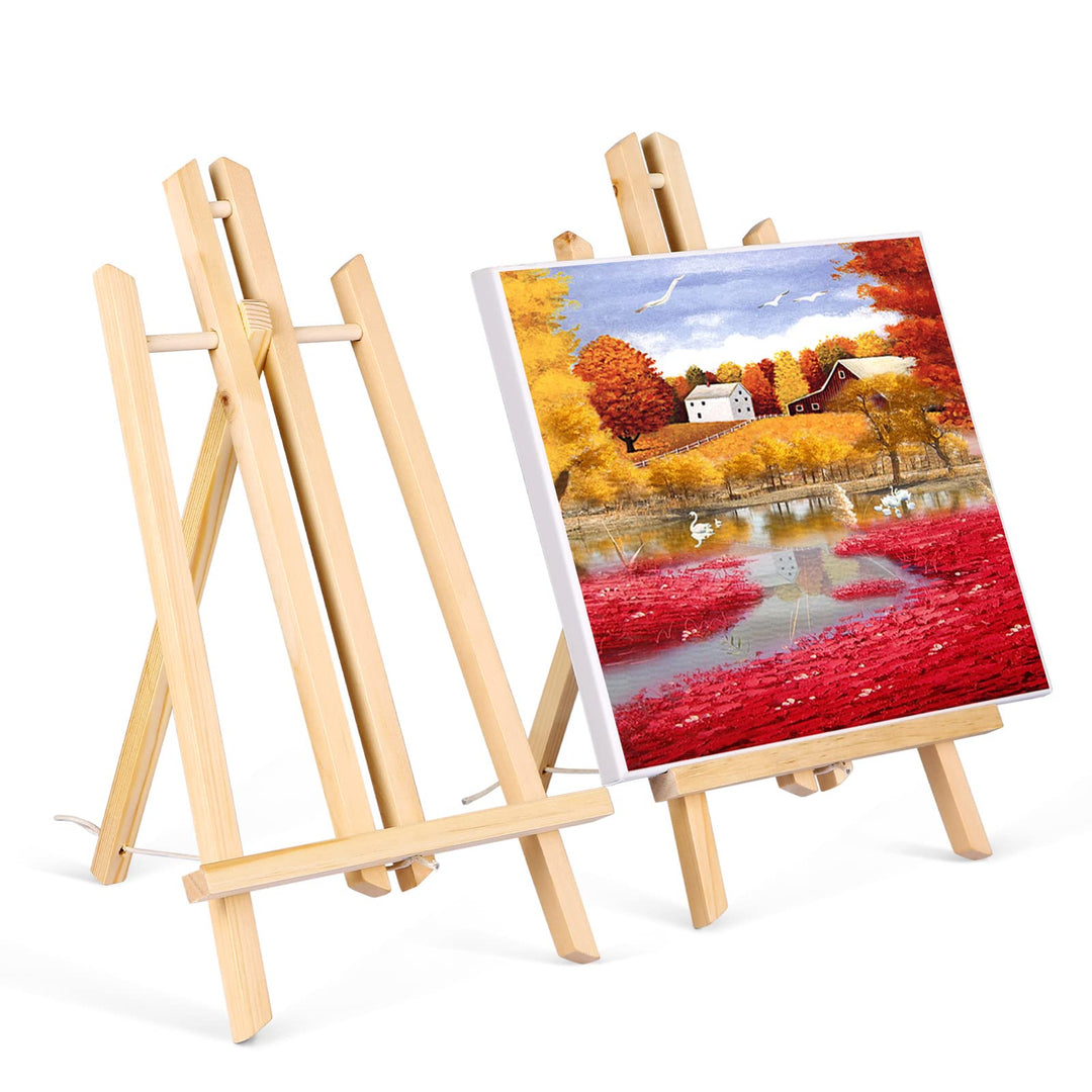 staffeleien, 2 Stück Holzstaffelei, 40cm Bild Ständer Aus Vollholz, Display-/ Tischstaffelei, klappb