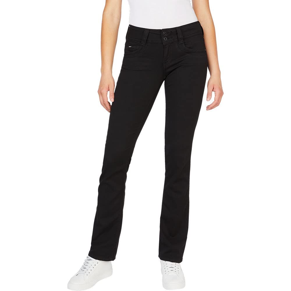 Pepe Jeans Damen Gen Jeans 26W / 34L Black (Denim-xd9), 26W / 34L Black (Denim-xd9)
