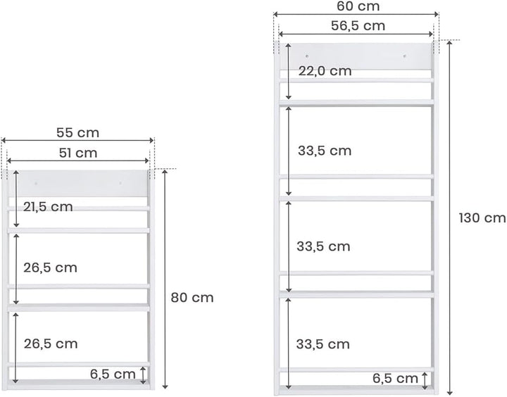 TiCAA Kinder Bücherregal Toni 55x80 & 60x130 Natur 55x80, Natur 55x80