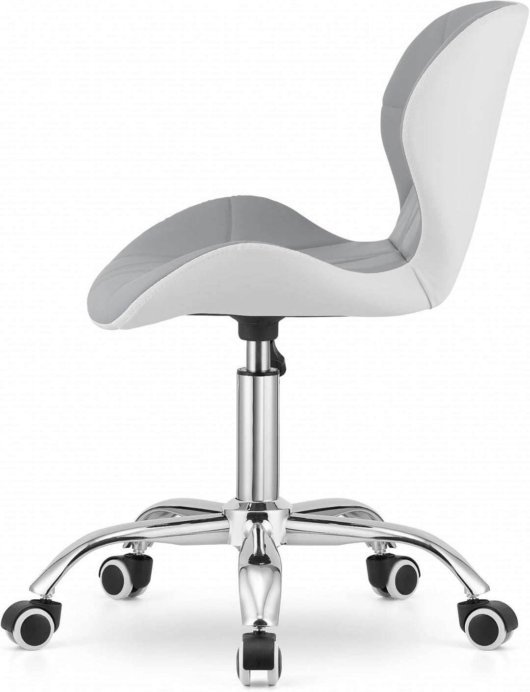 NMK HOME Drehstuhl mit Rollen - Höhenverstellbar Polsterstuhl - Home Office Samt Stuhl mit Geometris