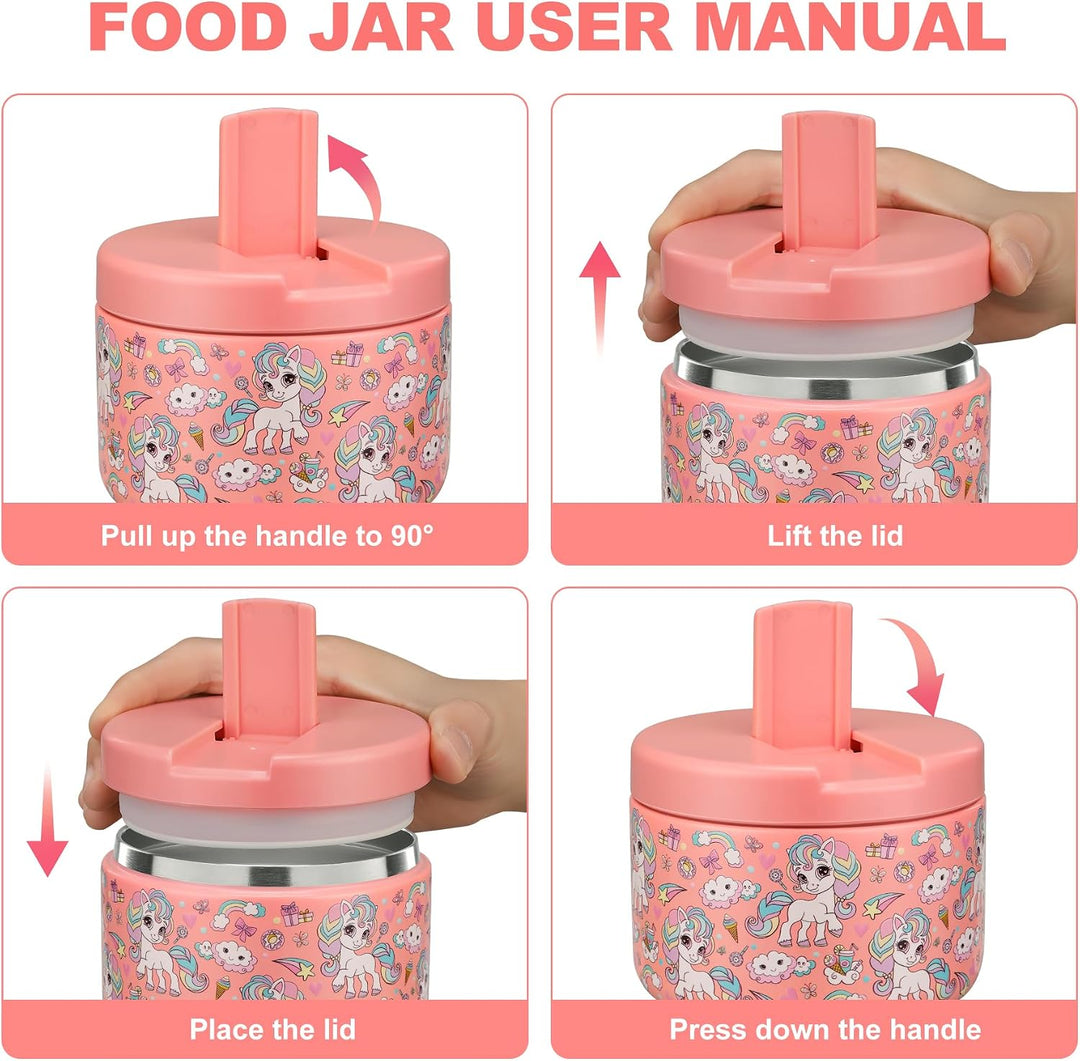 Itslife Thermobehälter für Essen 350ml Edelstahl Warmhaltebebehälter, Auslaufsicherer Lunchbehälter