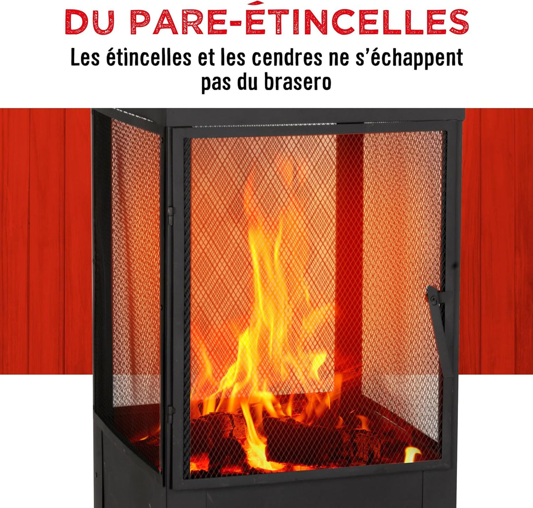 BBQ Collection Terrassenofen mit Schornstein - Gartenkamin mit Funkenschutz - Feuerstelle für den Ga
