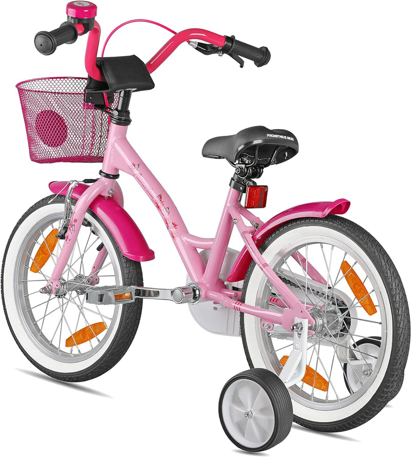 PROMETHEUS BICYCLES Kinderfahrrad ab 5 Jahren - Mädchenfahrrad 16 Zoll Kinder Fahrrad Mädchen Fahrra