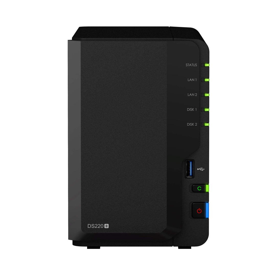 Synology DS220+ 2-Bay Diskstation NAS (Intel Celeron J4025 2GB Ram 2xRJ-45 1GbE LAN-Port) Bundle mit