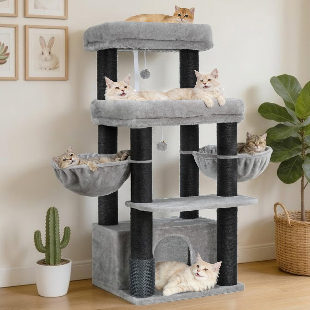Hey-brother Kratzbaum, Stabil Katzenbaum für grosse Katzen und Maine Coons, mit 8 cm dicken Sisal-Kr