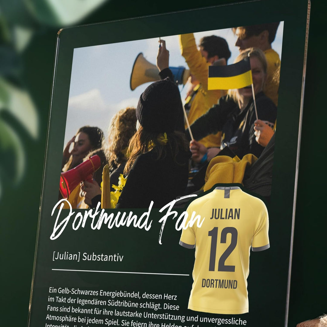 Dortmund Geschenk personalisiert - Acryl Geschenk - Definition: Dortmund Fan - Dortmund Fanartikel,