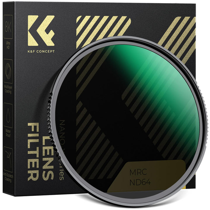 K&amp;F CONCEPT 58mm ND64 Filter (6 Blendenstufen) Fester ND Filter,Graufilter | Optikglas mit 28-lagige