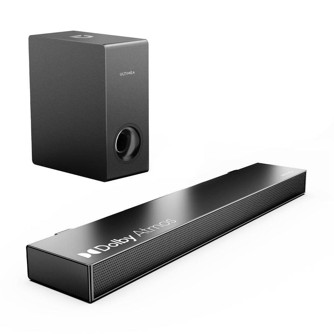 ULTIMEA Dolby Atmos Soundbar für TV Geräte, BassMAX, 3D Surround Sound System für TV Lautsprecher He