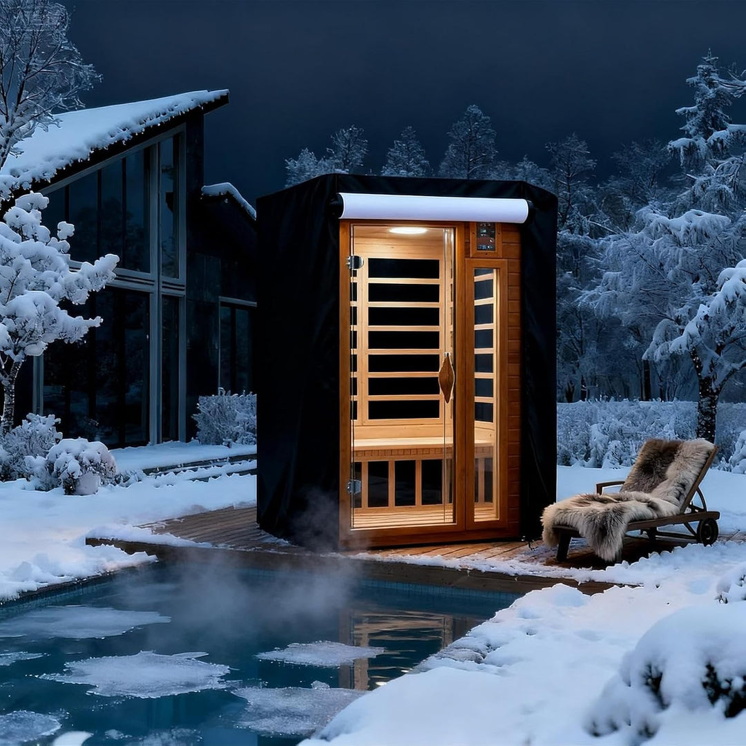 Holz-Sauna-Abdeckung für den Aussenbereich, robuster, wasserdichter Schutz, Outdoor-Sauna-Schutzhüll