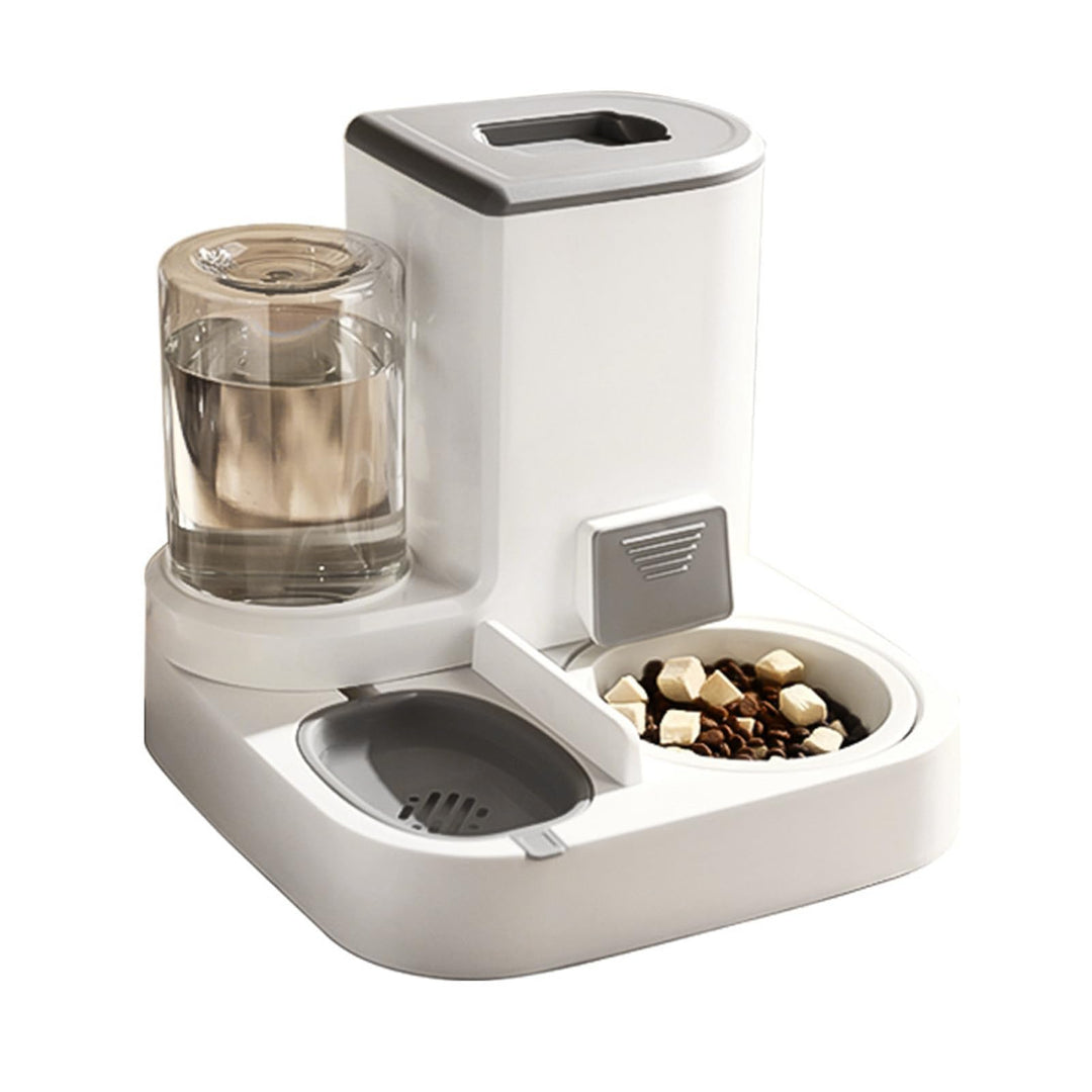 Bewinner Automatischer 2-in-1 Katzenfutterautomat mit 2,2L Grossem Trockenfutterspeicher & 1L Wasser