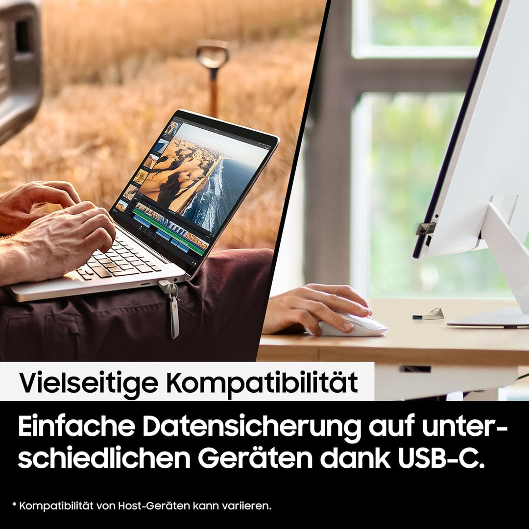 Samsung BAR Plus USB-Stick Typ-A, 128 GB, 400 MB/s Lesen, 60 MB/s Schreiben, Widerstandsfähiger USB