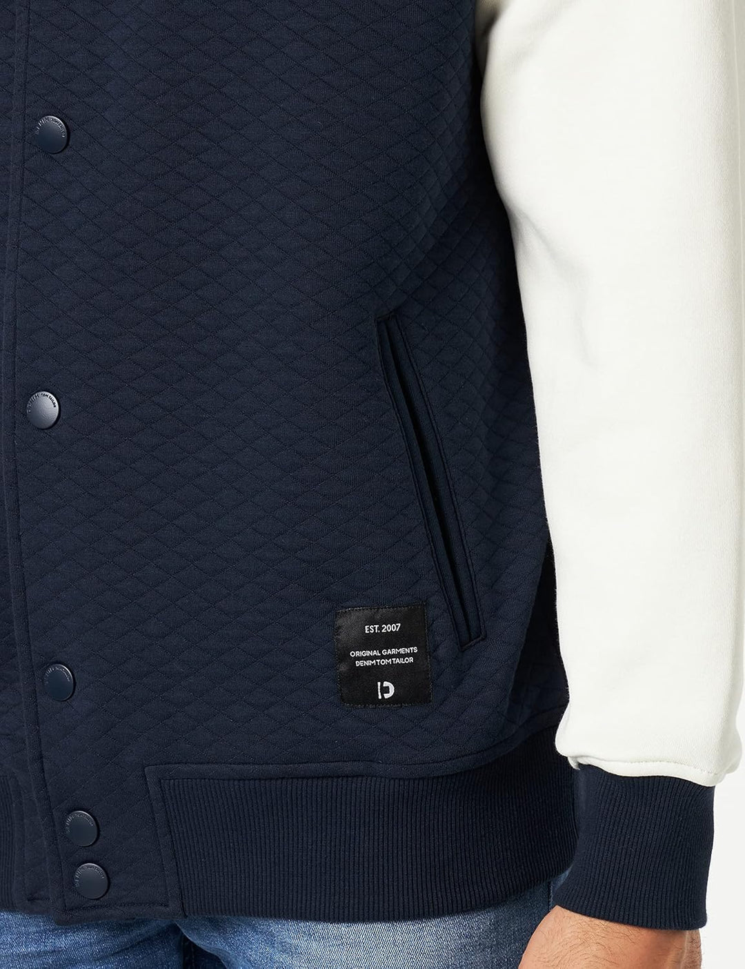 TOM TAILOR Denim Herren Oversize College Jacke L 15148 - Sky Captain Blue, L 15148 - Sky Captain Blu