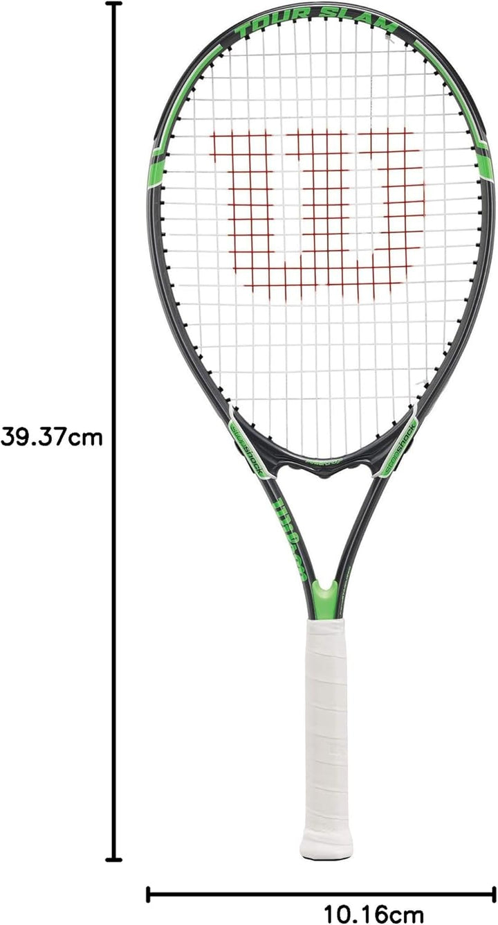 WILSON Tour Slam Tennisschläger für Erwachsene Grip Size 2 - 4 1/4" Grau /Grün, Grip Size 2 - 4 1/4"
