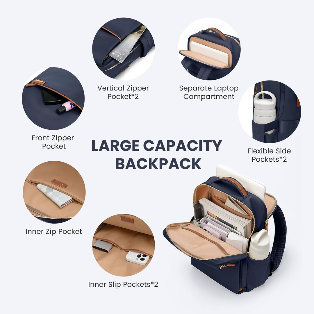 Rucksack Damen, Rucksack mit Laptop Fach,Herren Laptop Rucksack Wasserdicht, Schultasche Backpack Wo