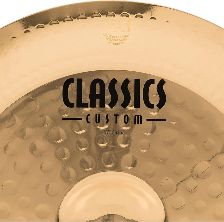 Meinl Classics Custom Brilliant China 16 Zoll (Video) Schlagzeug Becken (40,64cm) B12 Bronze, Brilli