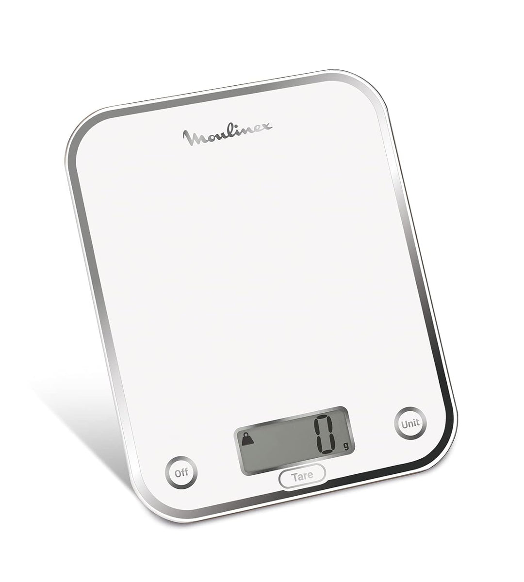 Moulinex BN5000 Optiss Küchenwaage, gehärtetes Glas, Flüssigfunktion, Weiss