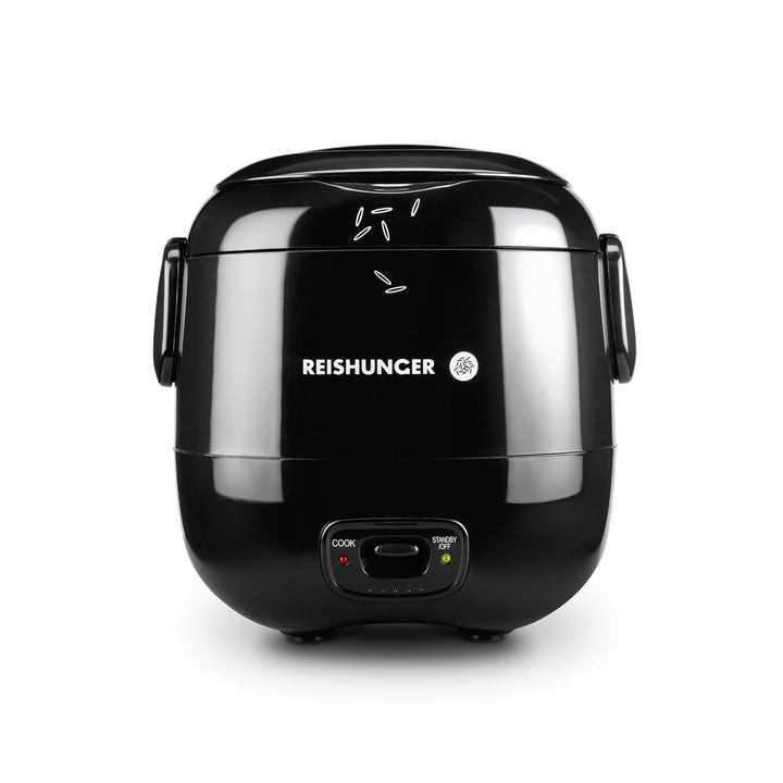 REISHUNGER Mini Reiskocher, schwarz | 0,3 L - 1-2 Portionen | hochwertige Keramikbeschichtung - Prem