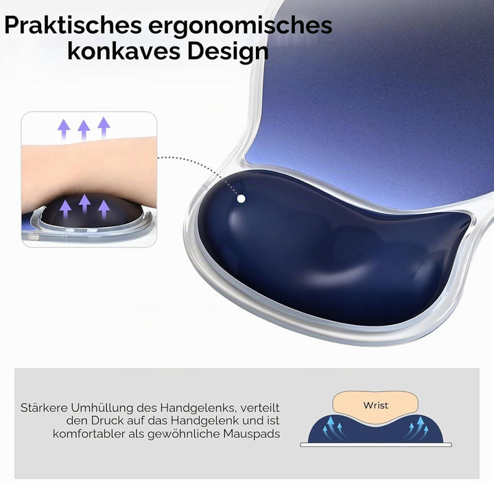 EooCoo Ergonomisches Mauspad mit Gel Handauflage + Handballenauflage Tastatur Satz, Gaming Mousepad