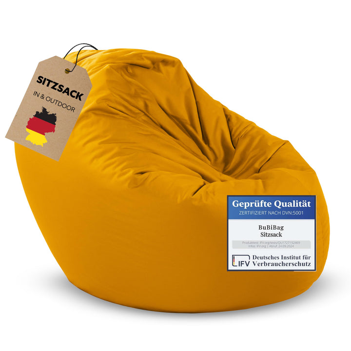 BuBiBag 2in1 Sitzsack L - XXL mit Füllung für Kinder &amp; Erwachsene, Gaming Beanbag &amp; Bodenkissen für
