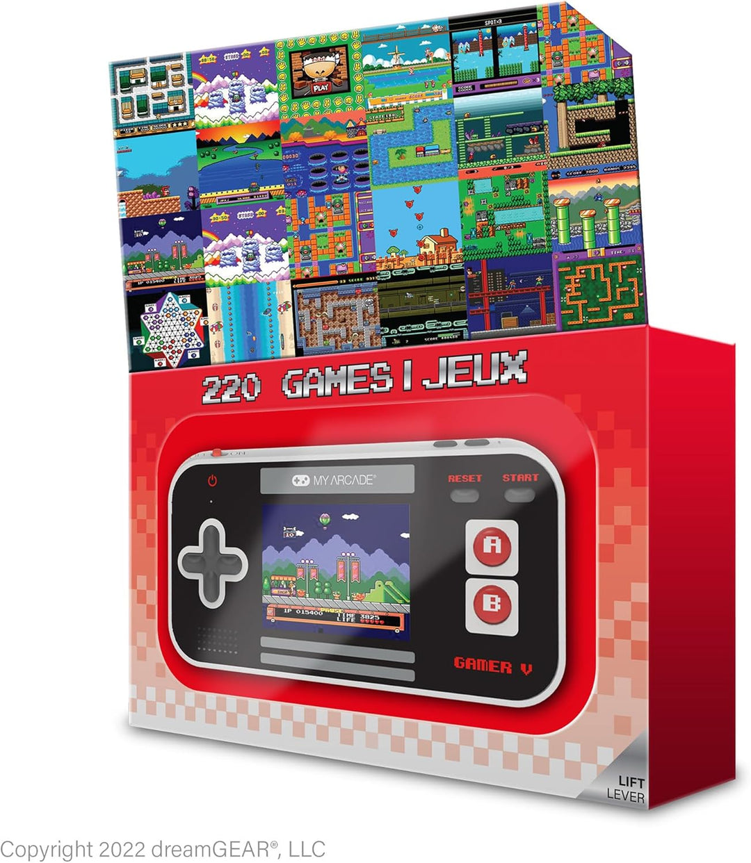 My Arcade Gamer V Classic Red – Tragbares Gaming-System mit 220 Spielen, 6,3 cm (2,5 Zoll) Farbdispl