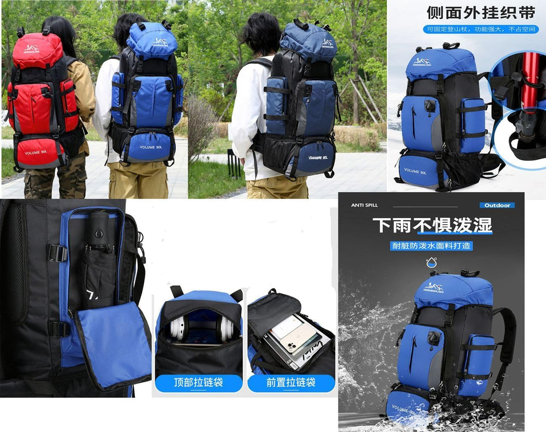 Wanderrucksack 90L Outdoors Mount Trekkingrucksack - Grosse Kapazität Leichter Hiking Rucksack für K